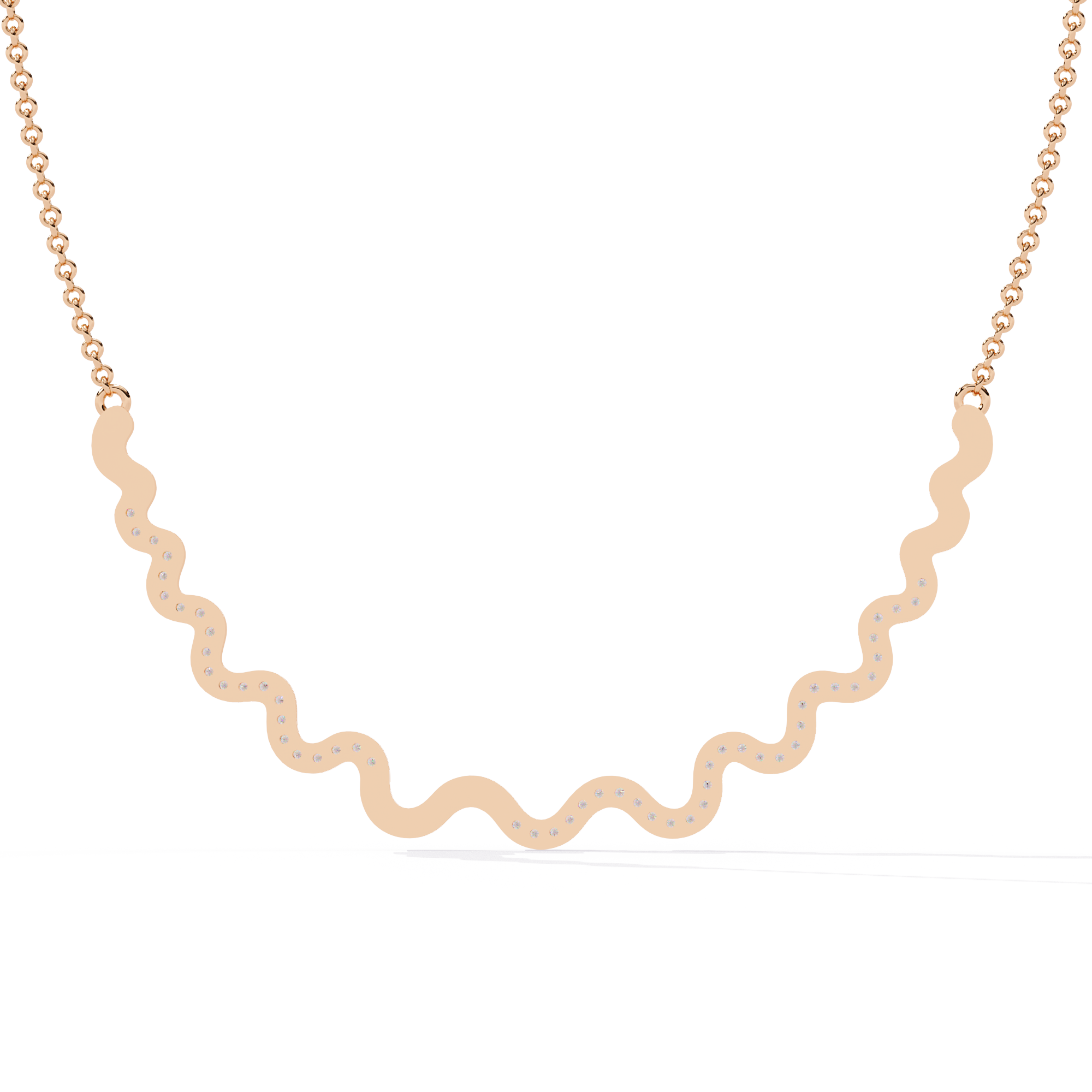 Sparkling Wave Diamond Necklace