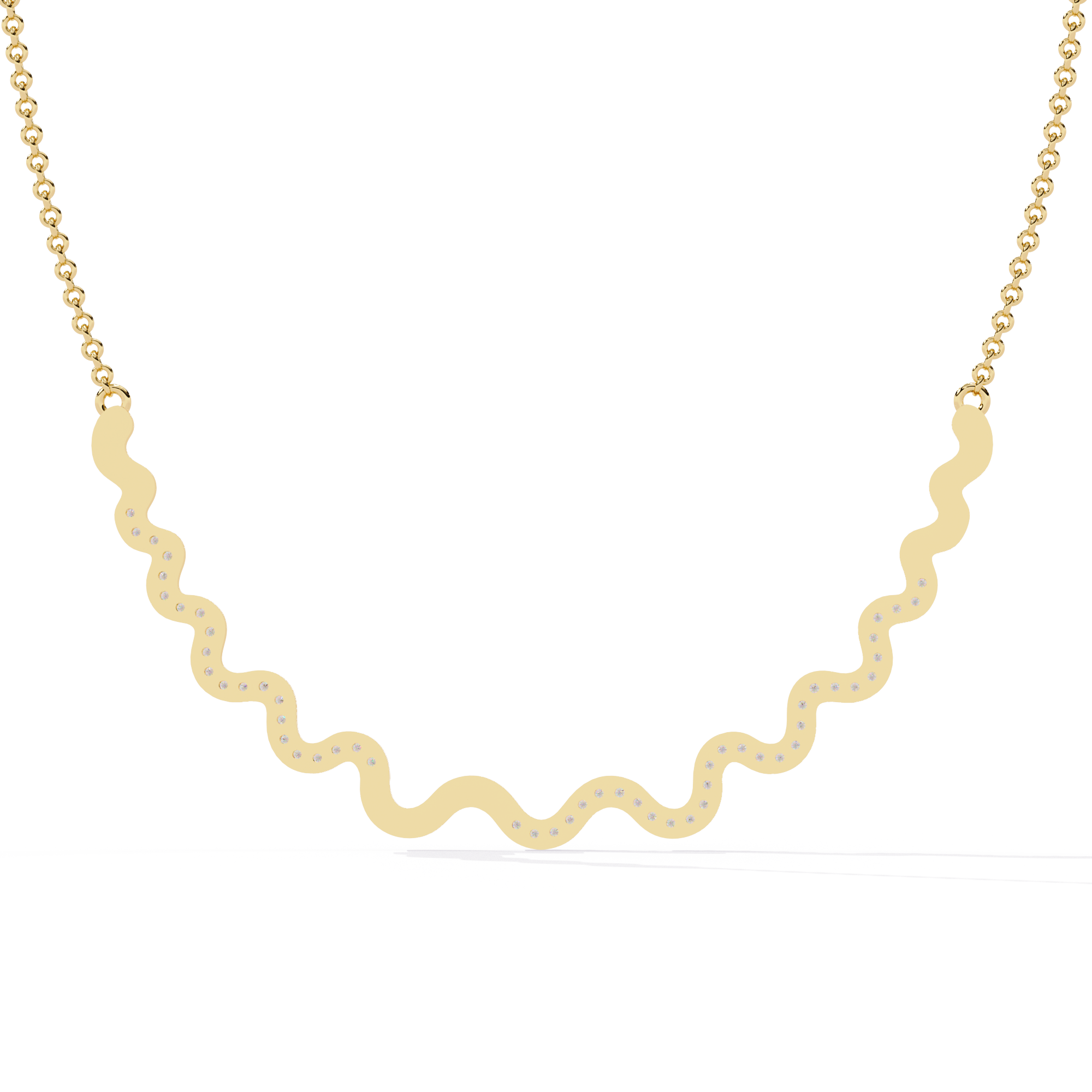 Sparkling Wave Diamond Necklace