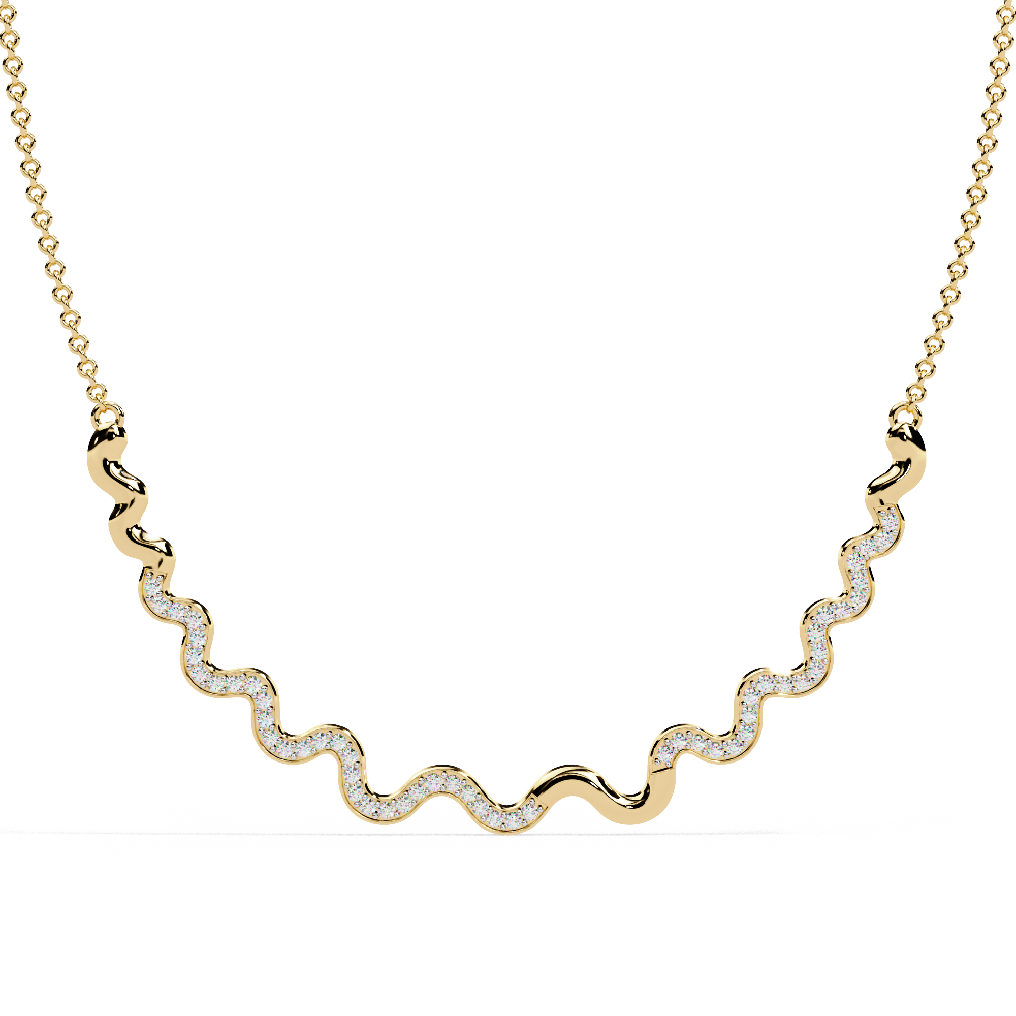 Sparkling Wave Diamond Necklace