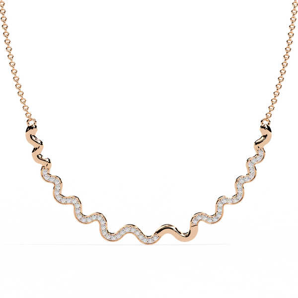 Sparkling Wave Diamond Necklace