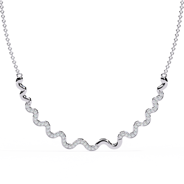 Sparkling Wave Diamond Necklace