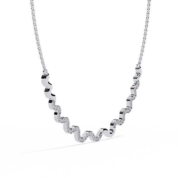 Sparkling Wave Diamond Necklace