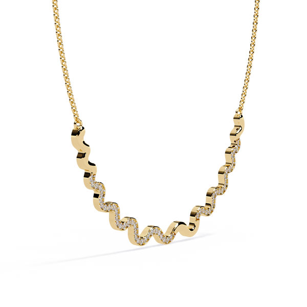 Sparkling Wave Diamond Necklace