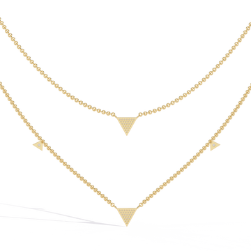 Delicate Gold Chain Necklace with Trillion Diamonds