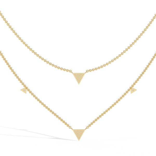 Delicate Gold Chain Necklace with Trillion Diamonds