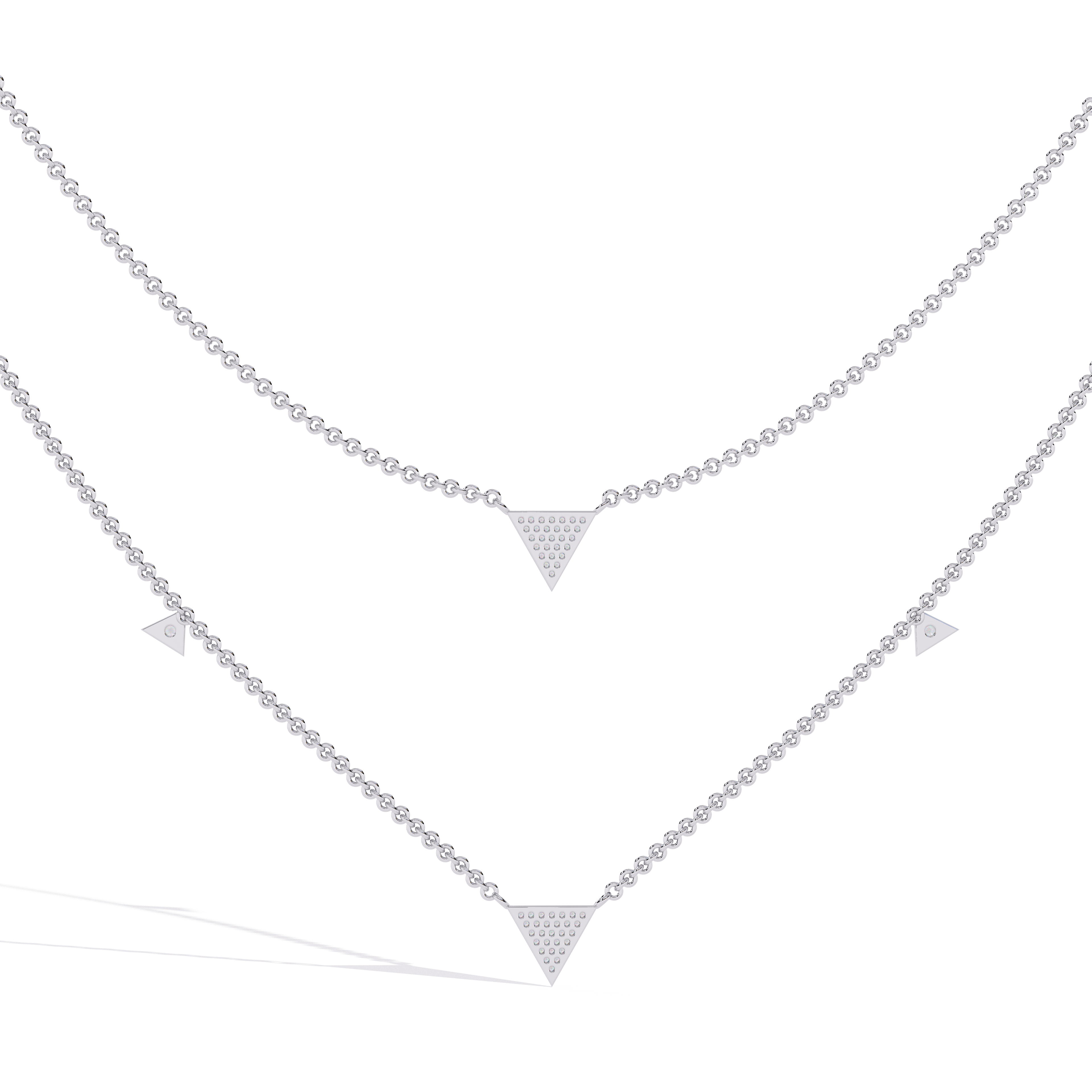 Delicate Gold Chain Necklace with Trillion Diamonds
