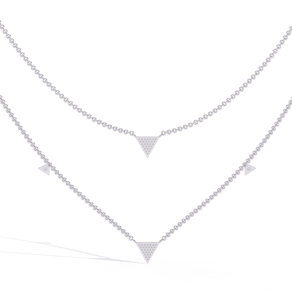 Delicate Gold Chain Necklace with Trillion Diamonds