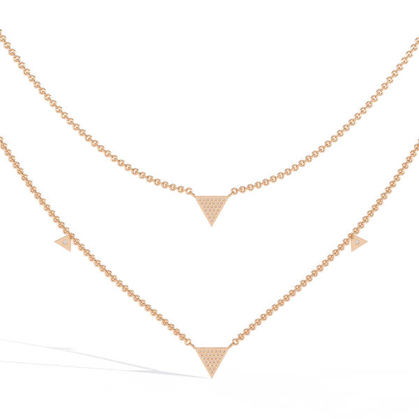 Delicate Gold Chain Necklace with Trillion Diamonds