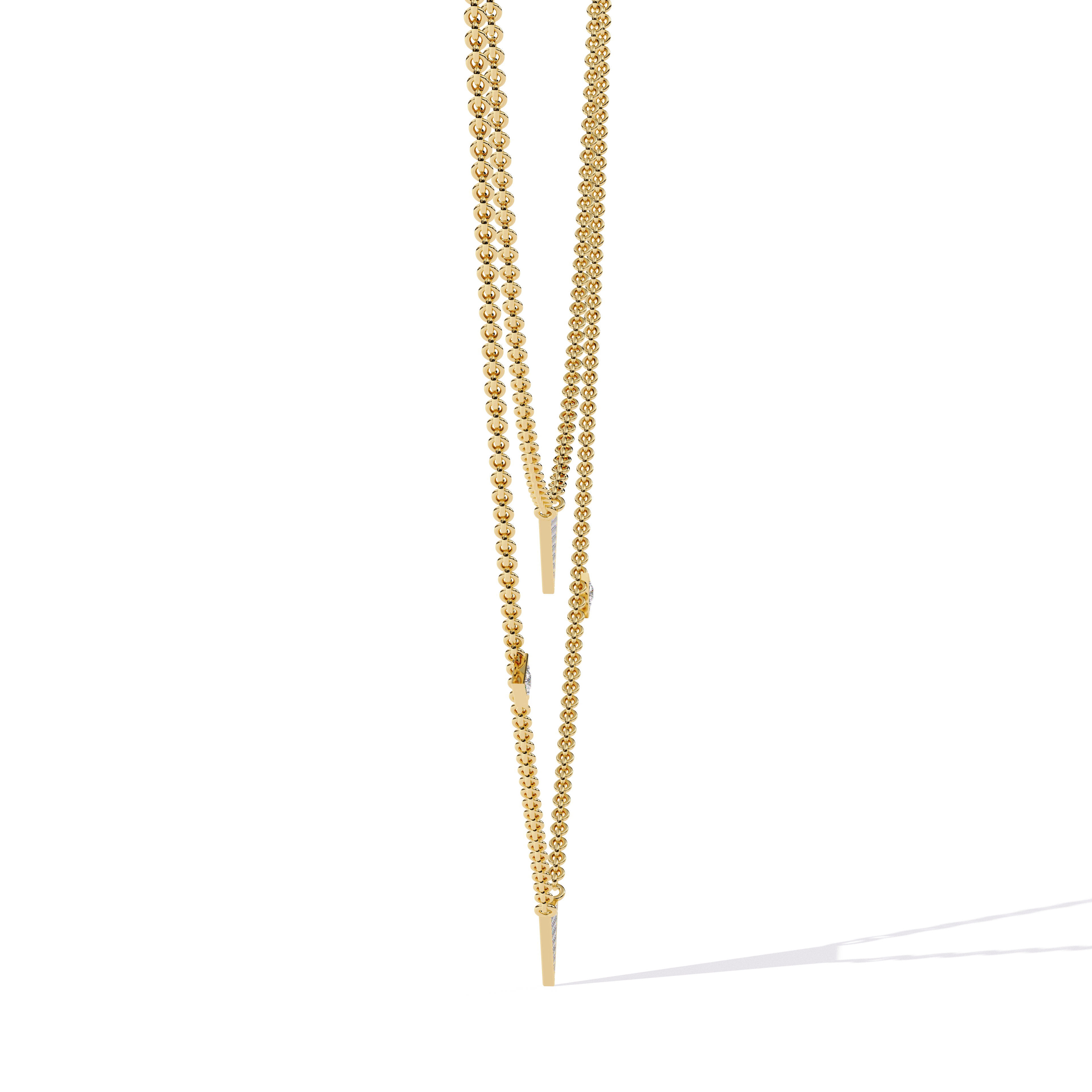 Delicate Gold Chain Necklace with Trillion Diamonds