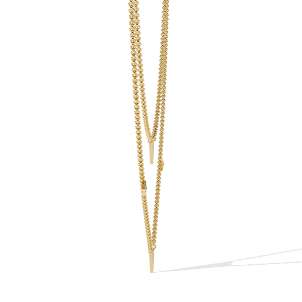 Delicate Gold Chain Necklace with Trillion Diamonds