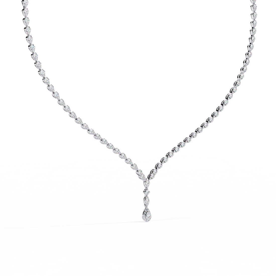 Sophisticated Akoya Pearl and Diamond Drop Necklace