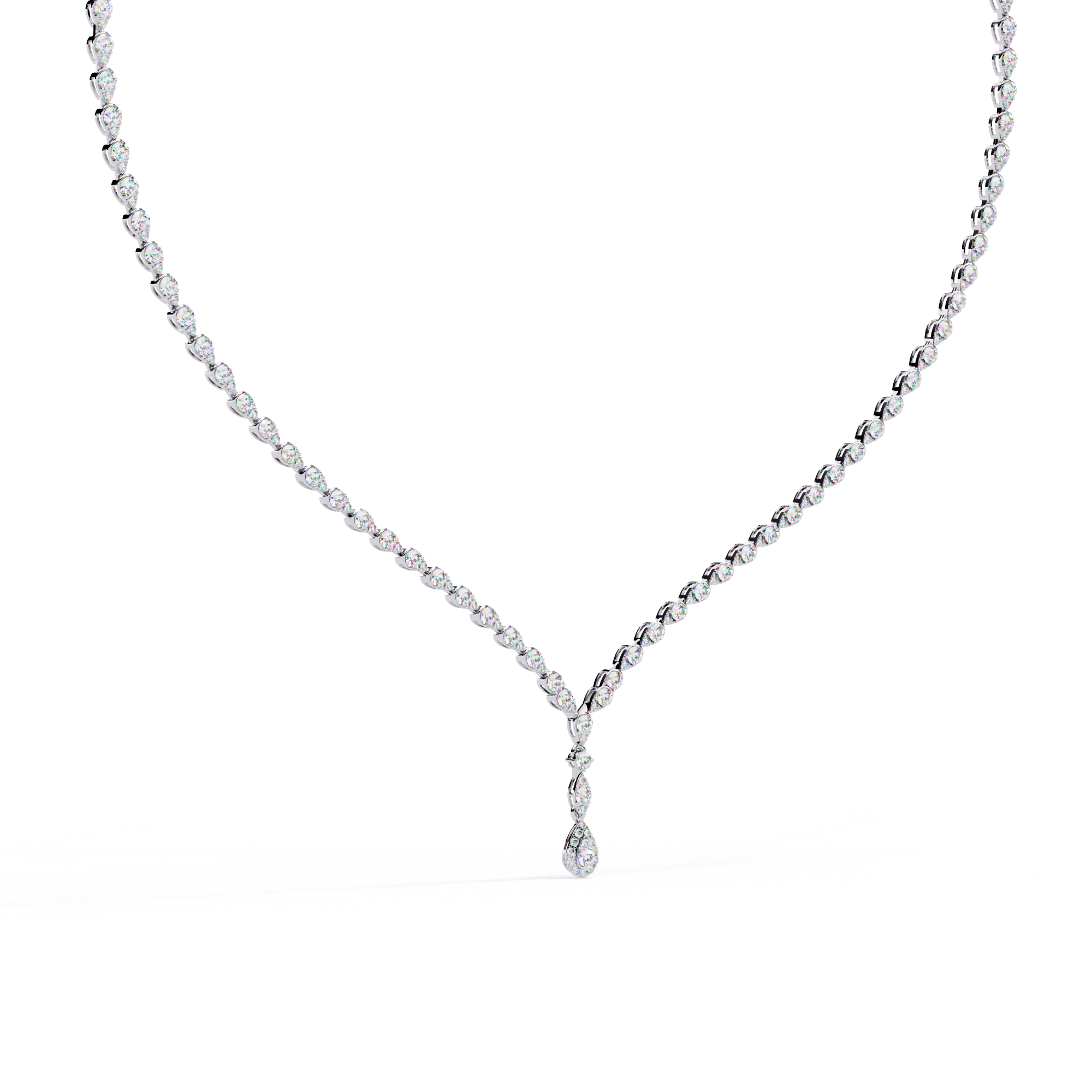 Sophisticated Akoya Pearl and Diamond Drop Necklace