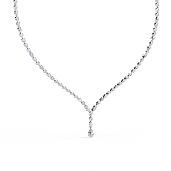 Sophisticated Akoya Pearl and Diamond Drop Necklace