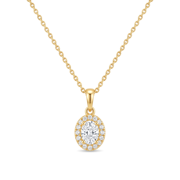 Classic Halo Oval Diamond Pendant