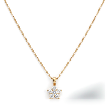 Floral Blossom Cluster Round Diamond Pendant