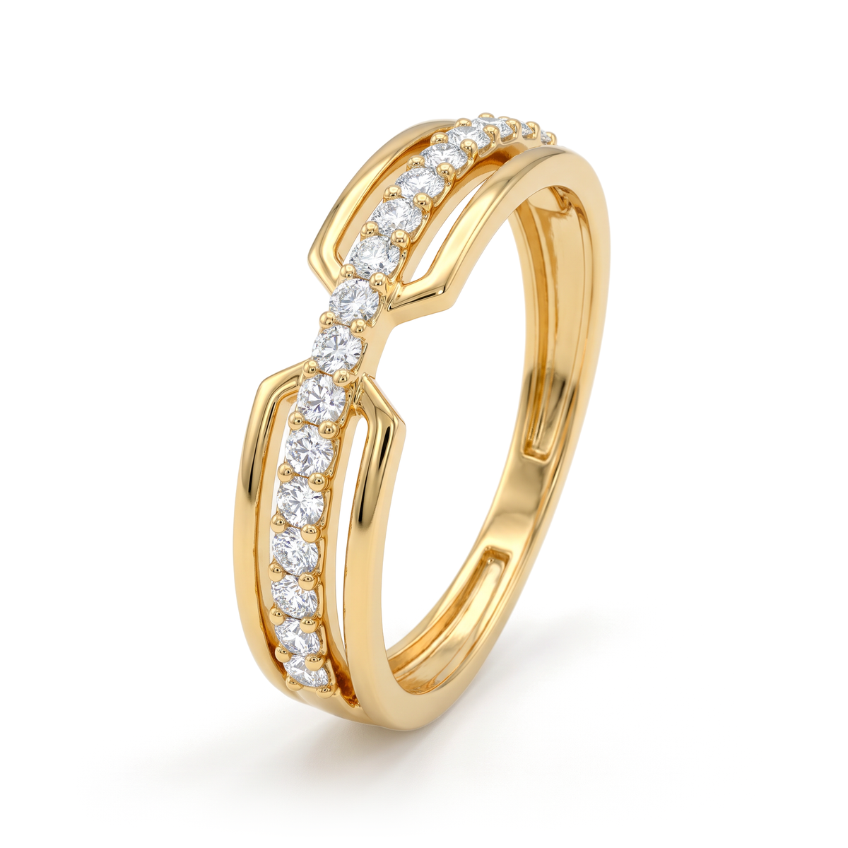 Open Bridge Round Diamond Lab Grown Ring