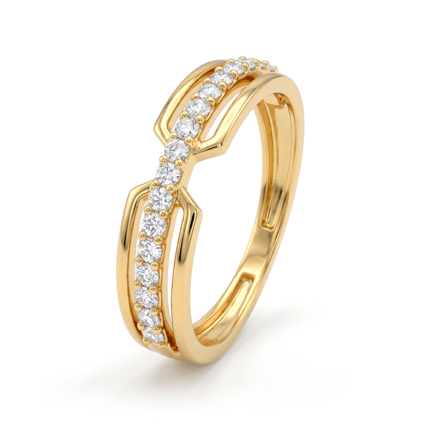 Open Bridge Round Diamond Lab Grown Ring