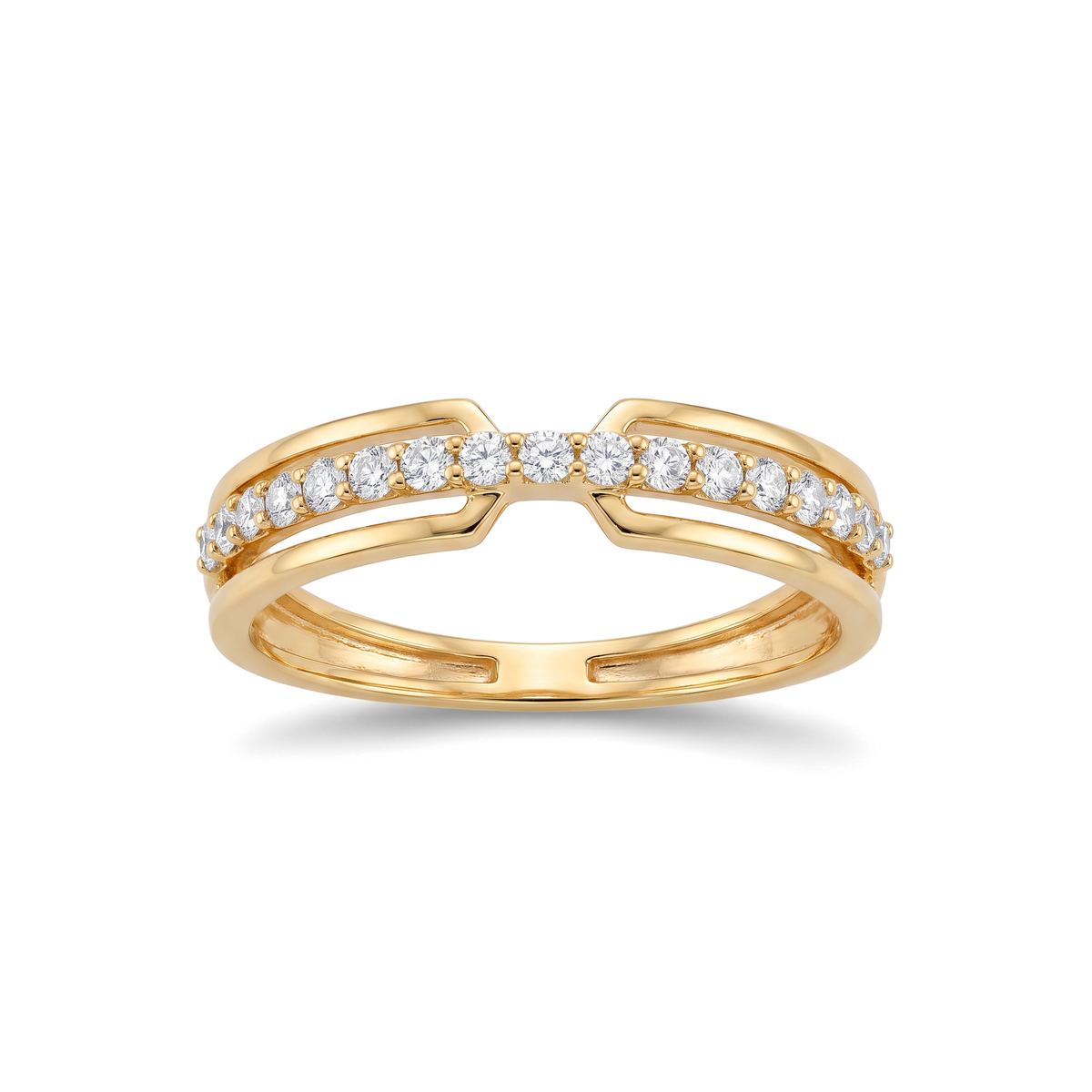 Open Bridge Round Diamond Lab Grown Ring