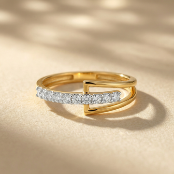 Modern Bypass Wrap Lab Grown Diamond Ring