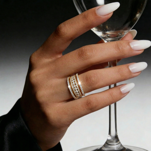 Multi Row Dome Pavé Lab Grown Diamond Ring