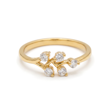 Whimsical Twig Cluster Round Lab Grown Diamond Ring