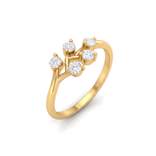 Whimsical Twig Cluster Round Lab Grown Diamond Ring
