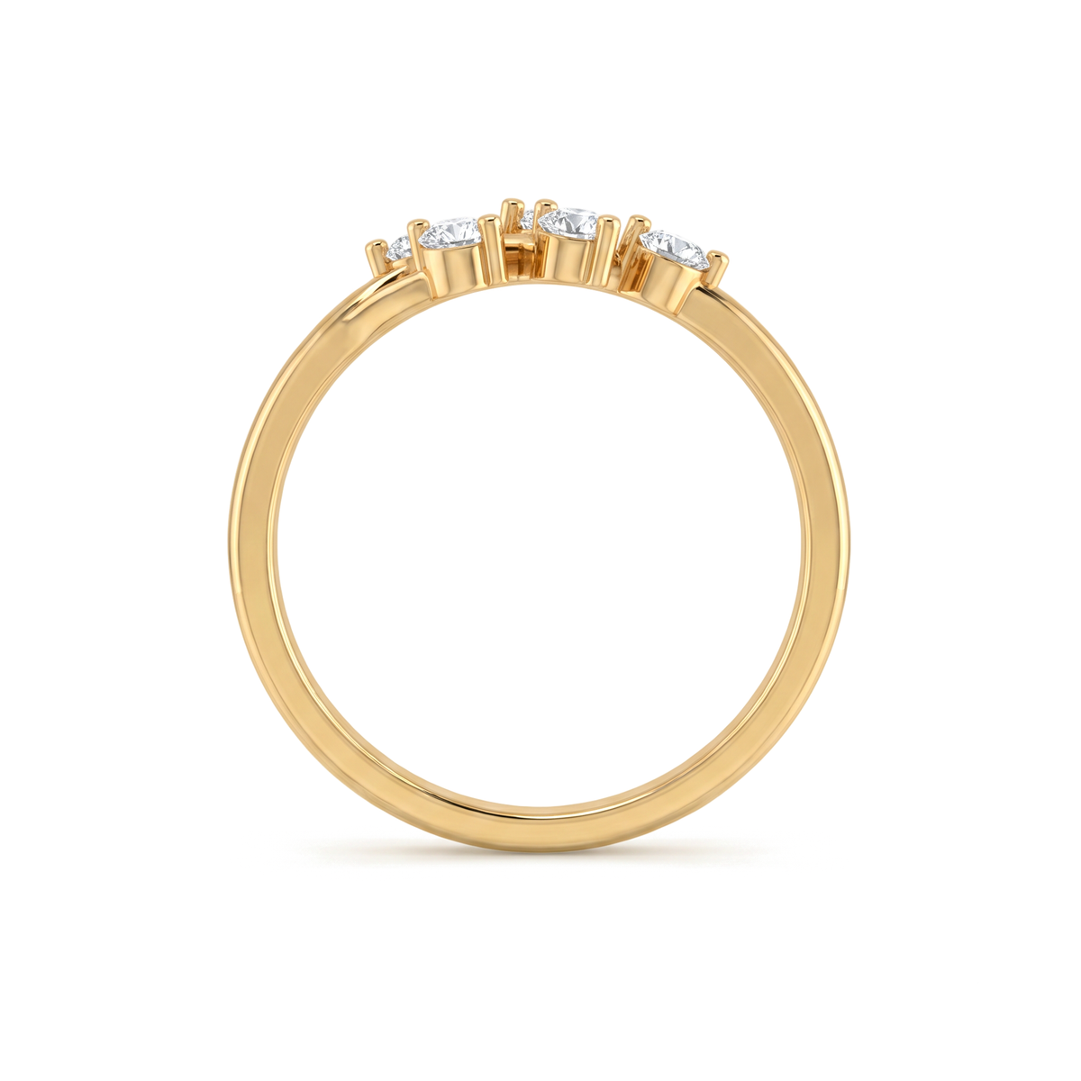 Whimsical Twig Cluster Round Lab Grown Diamond Ring