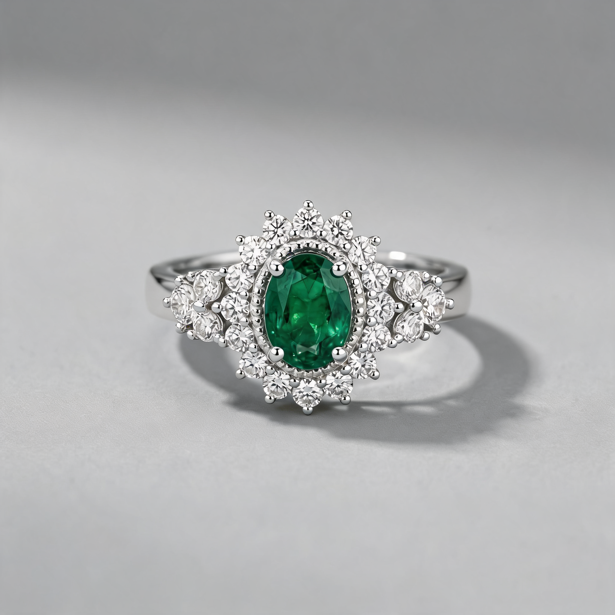 Vintage Oval Halo Lab Grown Diamond Ring