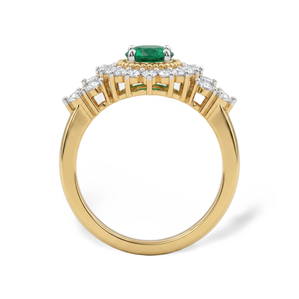 Vintage Oval Halo Lab Grown Diamond Ring