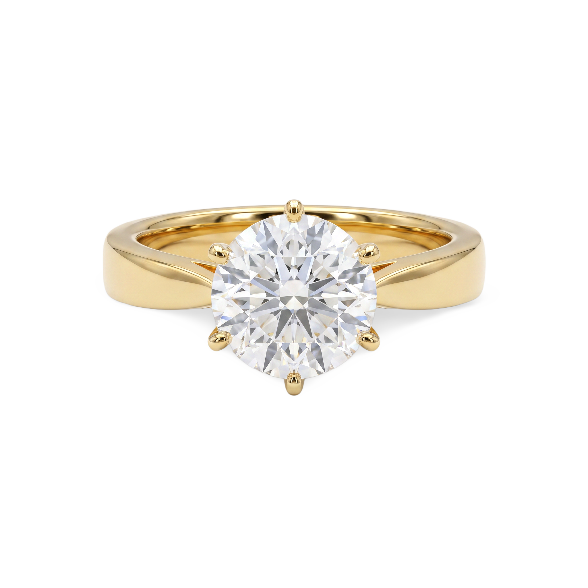 Round Solitaire Crown Lab Grown Diamond Ring