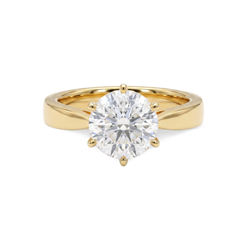 Round Solitaire Crown Lab Grown Diamond Ring