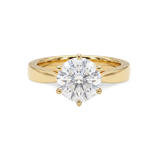 Round Solitaire Crown Lab Grown Diamond Ring