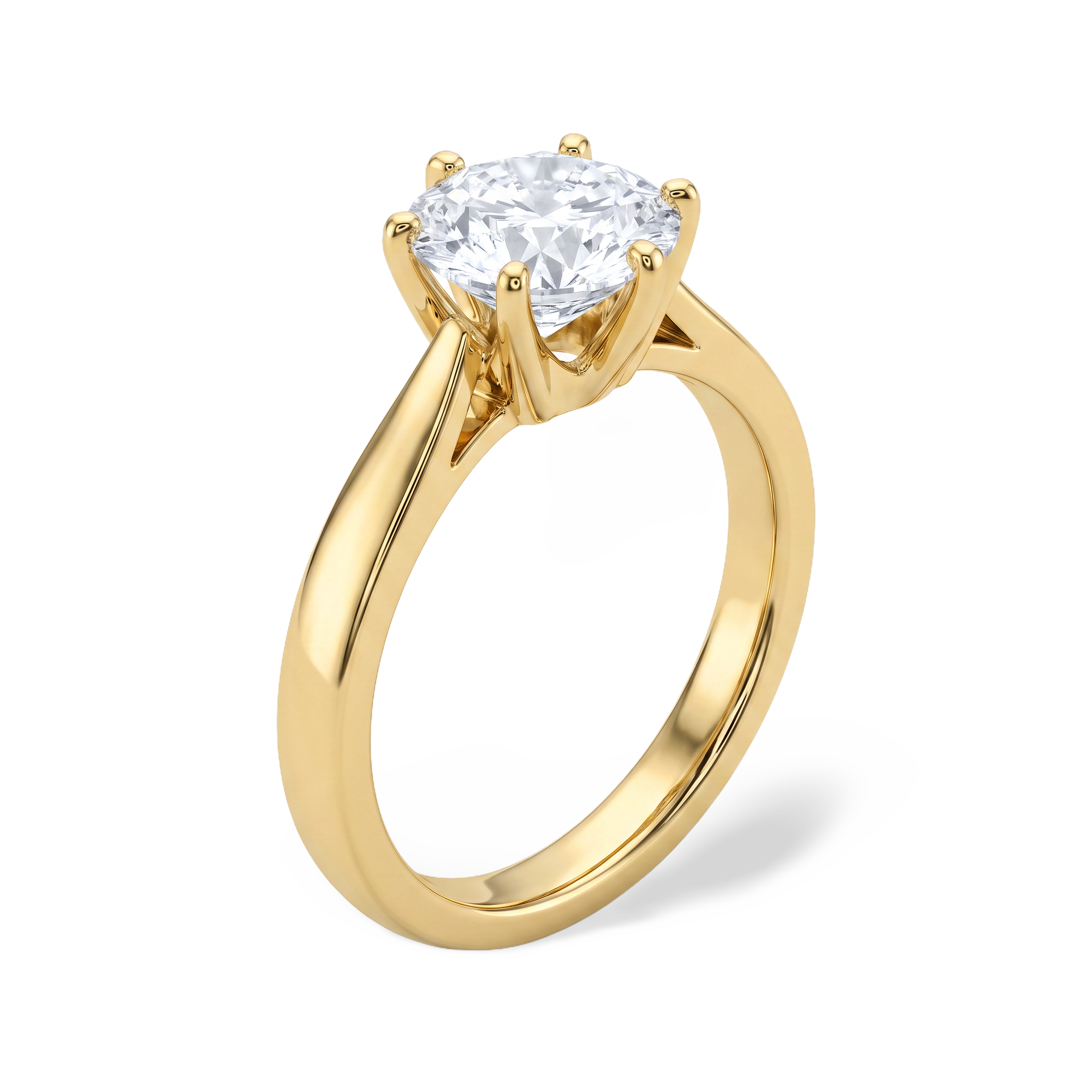 Round Solitaire Crown Lab Grown Diamond Ring