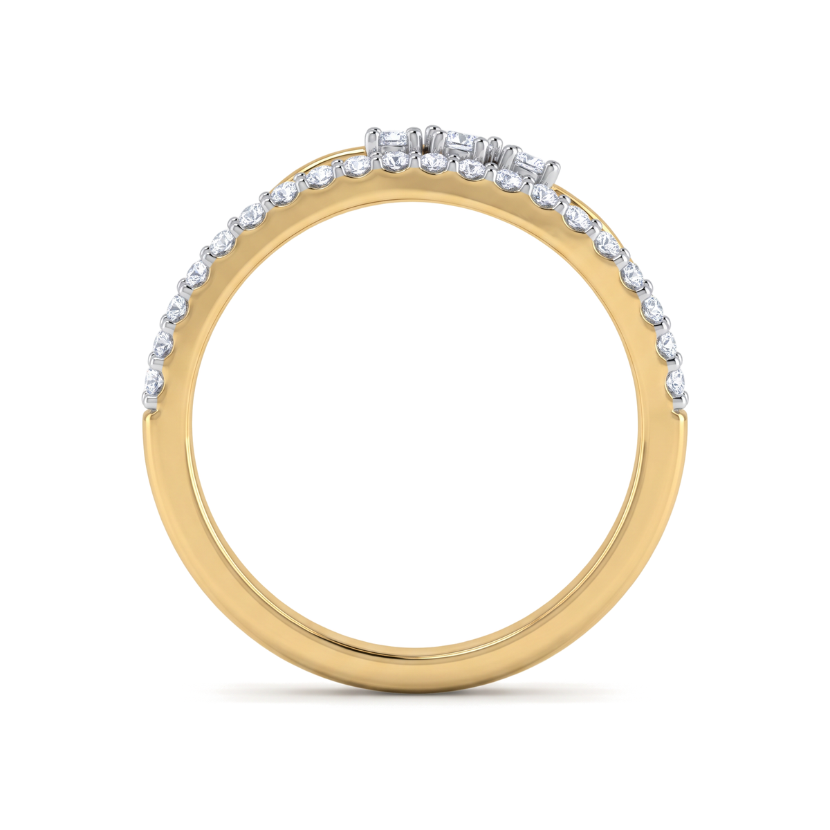Captivating Swirl Wave Round Diamond Lab Grown Ring