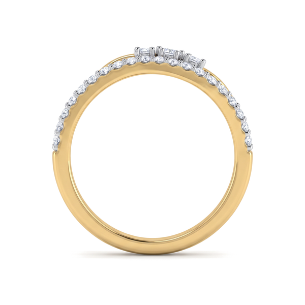 Captivating Swirl Wave Round Diamond Lab Grown Ring