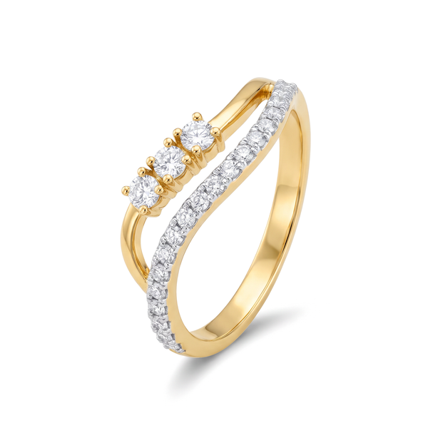 Captivating Swirl Wave Round Diamond Lab Grown Ring