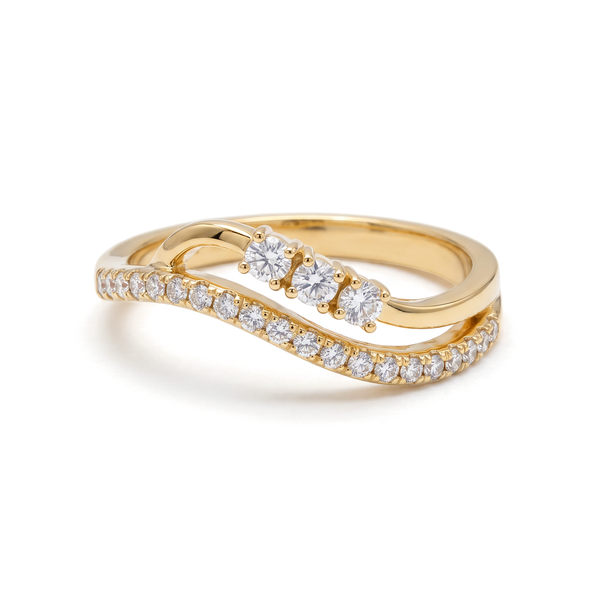 Captivating Swirl Wave Round Diamond Lab Grown Ring