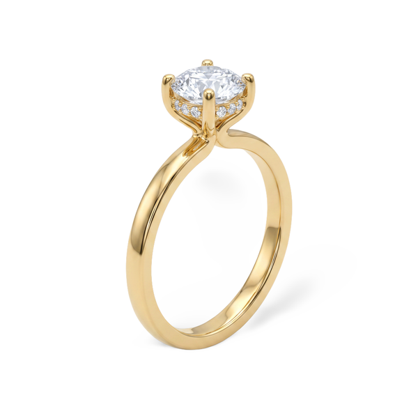 Crown Setting Round Lab Grown Diamond Ring