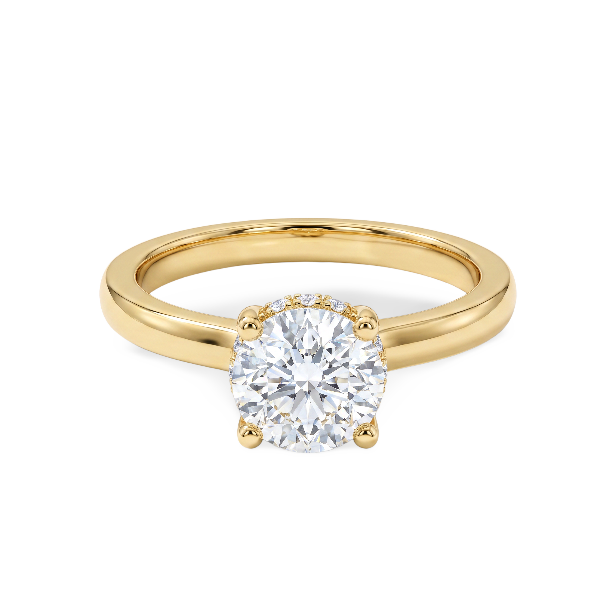 Crown Setting Round Lab Grown Diamond Ring