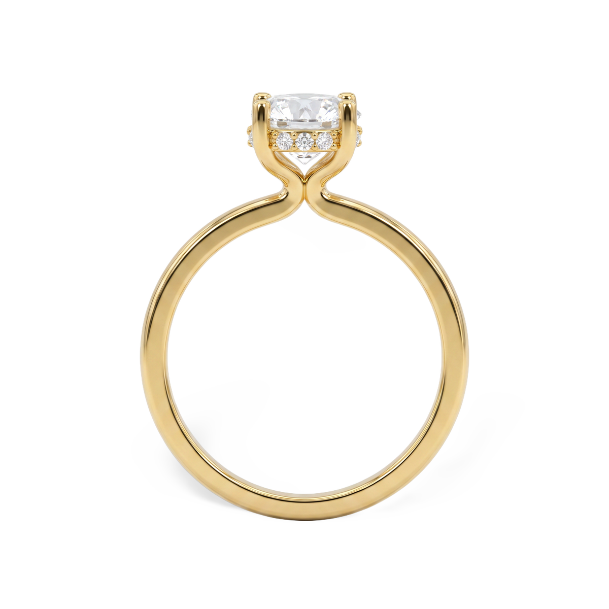 Hidden Halo Round Lab-Grown Diamond Solitaire Ring