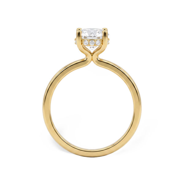 Crown Setting Round Lab Grown Diamond Ring