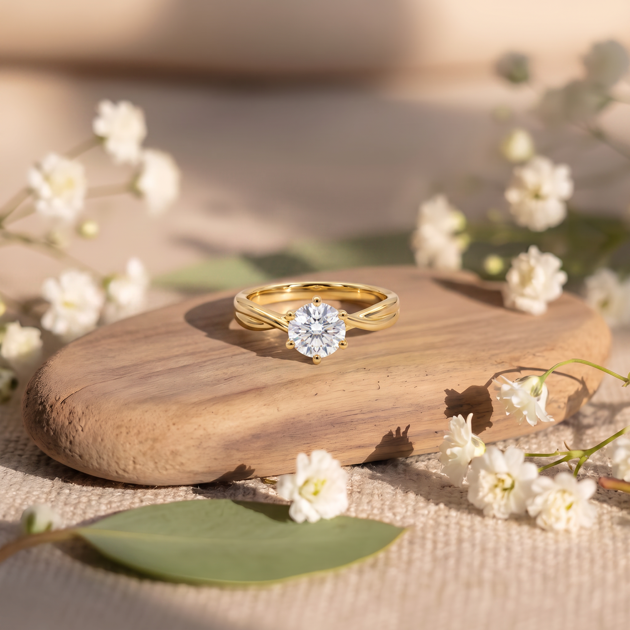 Classic Twisted Round Lab Grown Diamond Ring