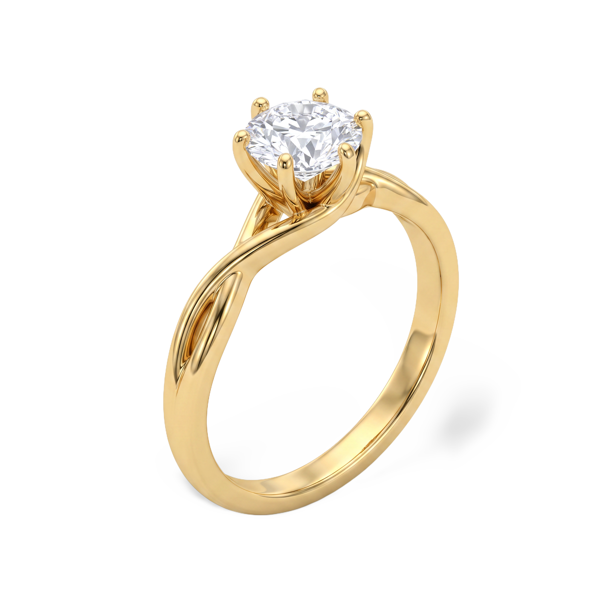 Classic Twisted Round Lab Grown Diamond Ring