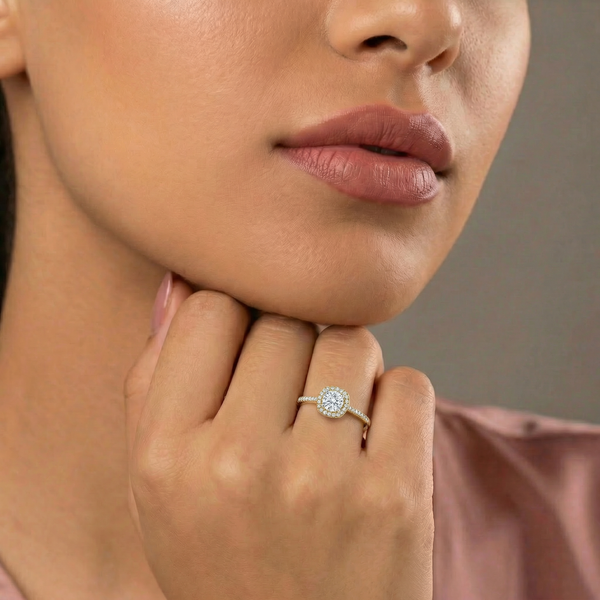 Double Halo Pavé Lab Grown Diamond Ring