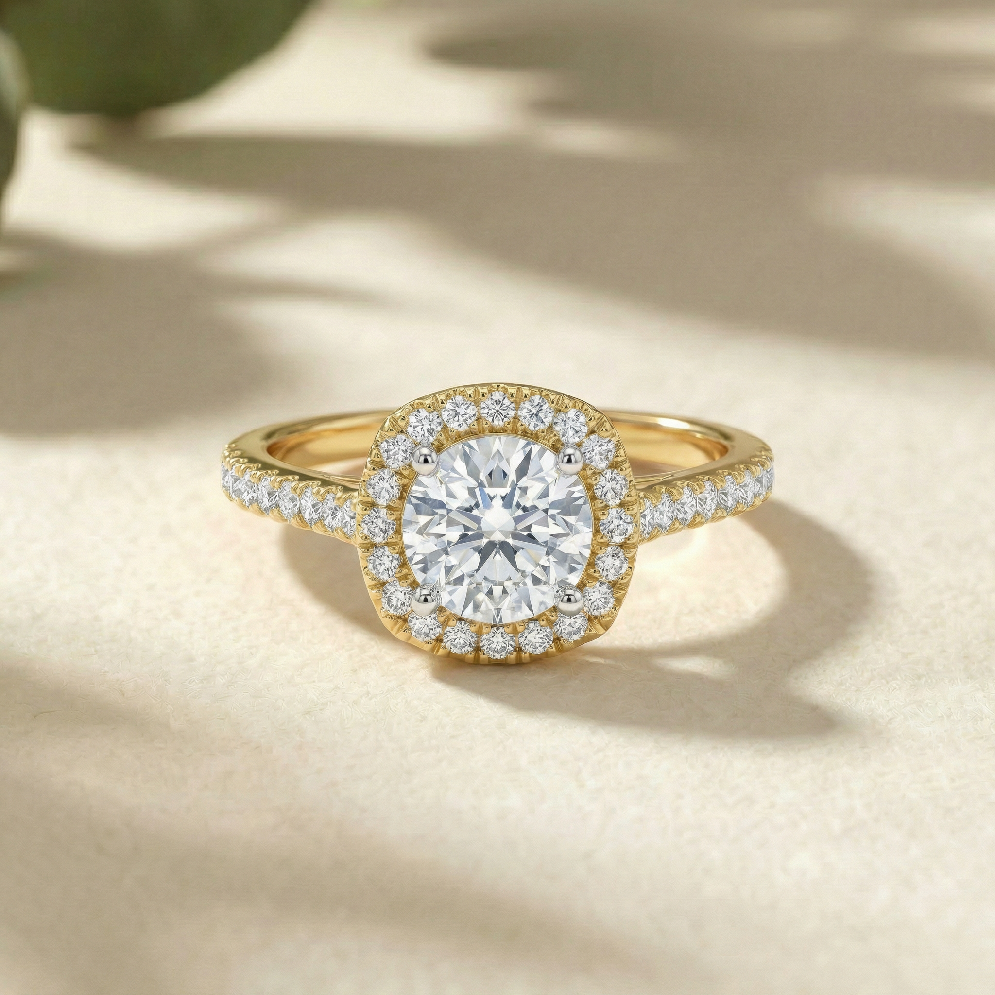 Double Halo Pav������ Lab Grown Diamond Ring