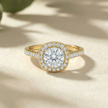Double Halo Pav������ Lab Grown Diamond Ring