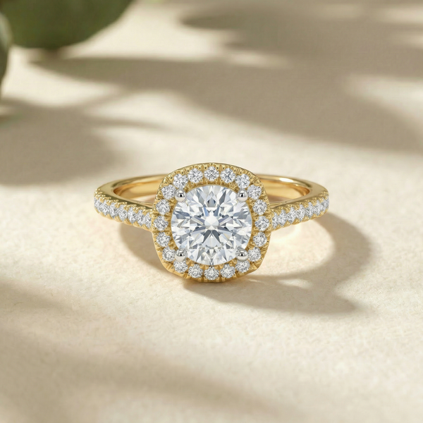 Double Halo Pavé Lab Grown Diamond Ring
