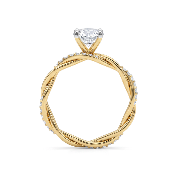 Twisted Round Solitaire Ring