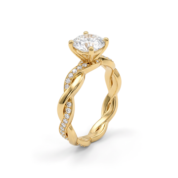 Twisted Round Solitaire Ring