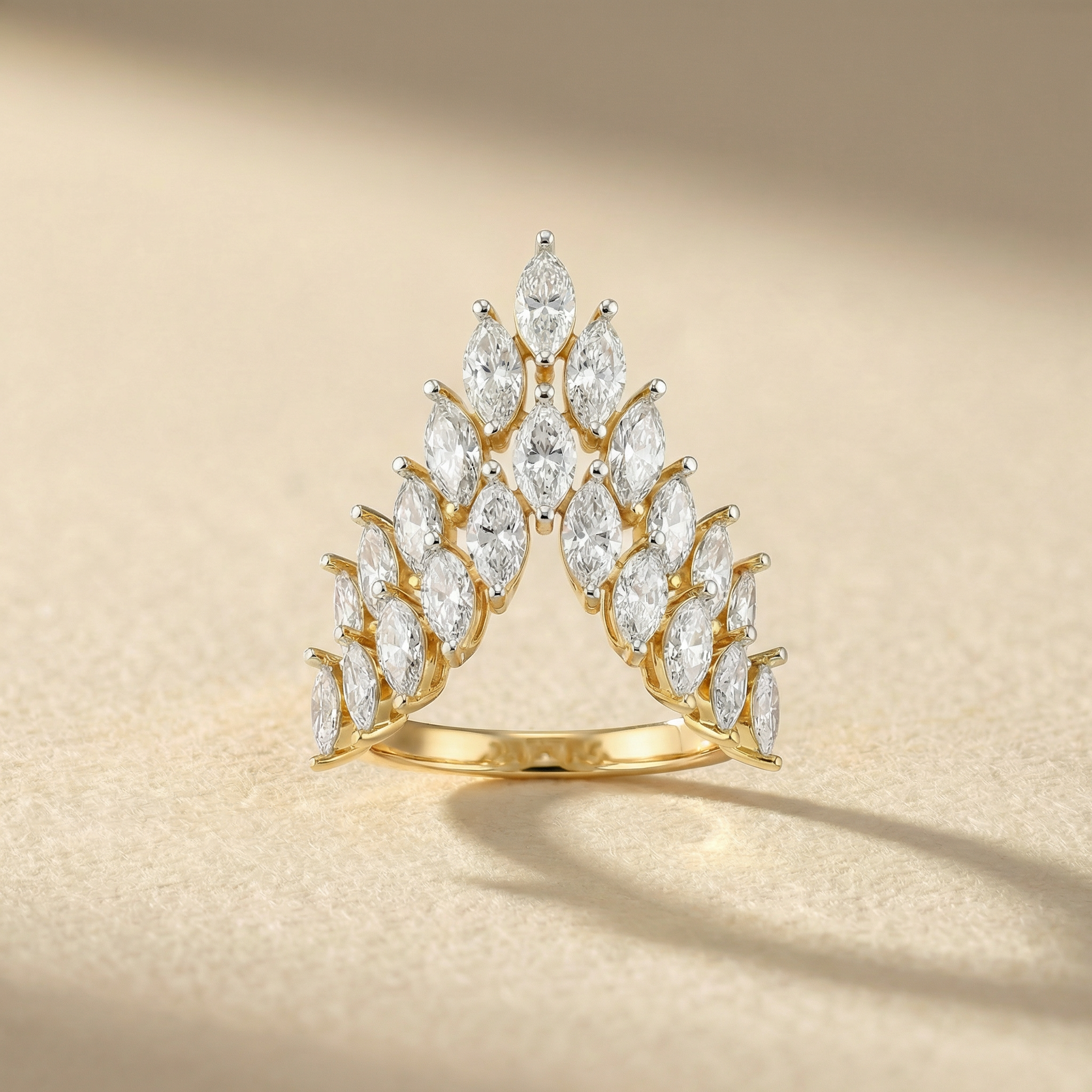 Cascading Marquise Statement Lab Grown Diamond Ring